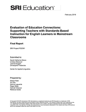 Evaluation of education connections coverpage