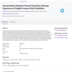 Postsecondary Education Focused Transition Thumbnail