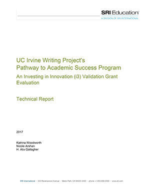 UC Irvine Writing Project's pathway to academic success program coverpage