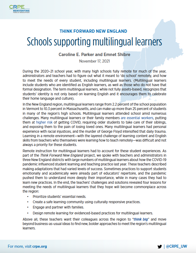 Schools supporting multilingual learners
